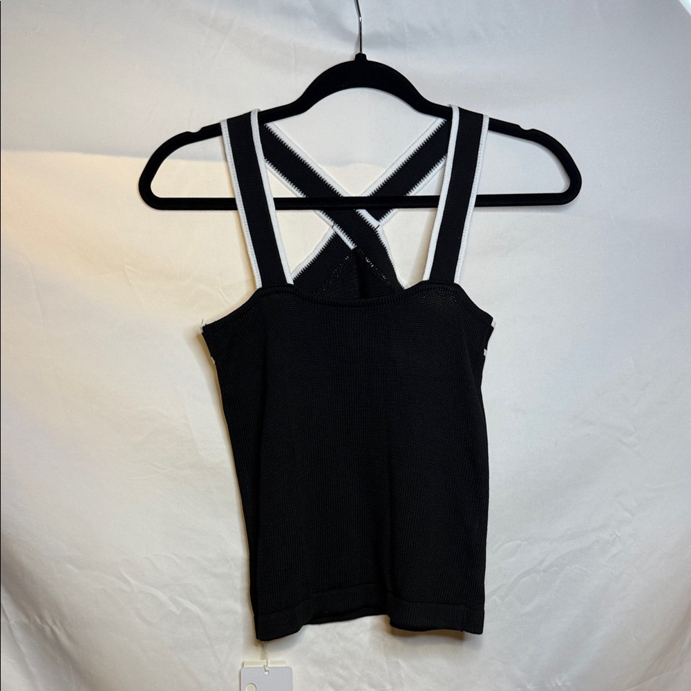 Commense Black Tank Top with White Accents - Picture 2 of 4